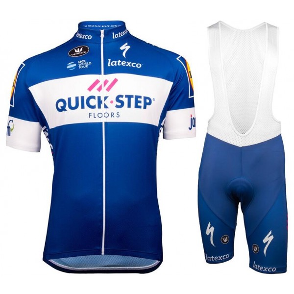 2018 Quick Step Floors blu abbigliamento Ciclismo Completo Maglia Ciclismo Corta e Salopette 20140TC