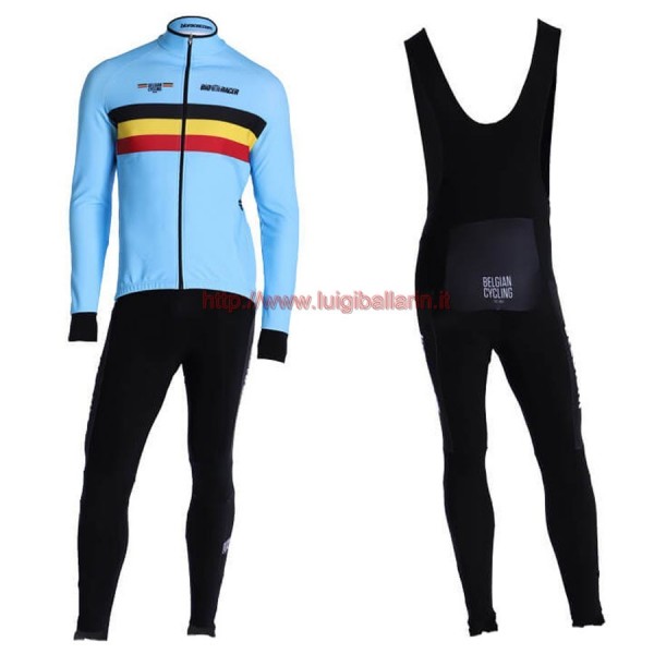 Completo Ciclismo 2019 Belgium Country Squadre Maglia Ciclismo Manica Lunga e Salopette