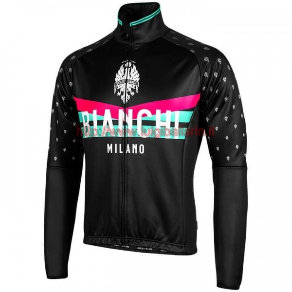 Completo Ciclismo 2019 Bianchi Milano PB nero Maglia Ciclismo Manica Lunga
