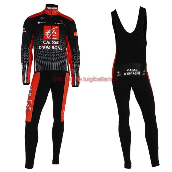 Completo Ciclismo 2019 Caisse d'Epargne Squadre Maglia Ciclismo Manica Lunga e Salopette