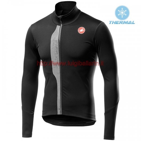 Completo Ciclismo 2019 Casteli DE Gris thermique Maglia Ciclismo Manica Lunga