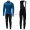 Completo Ciclismo 2019 Casteli Puro 3 Blu thermique Maglia Ciclismo Manica Lunga e Salopette Lunga