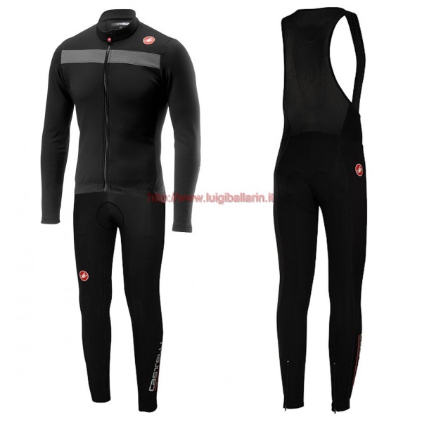 Completo Ciclismo 2019 Casteli Puro 3 nero Maglia Ciclismo Manica Lunga e Salopette