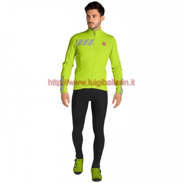 Completo Ciclismo 2019 Casteli Raddoppia 2 giallo Maglia Ciclismo Manica Lunga e Salopette