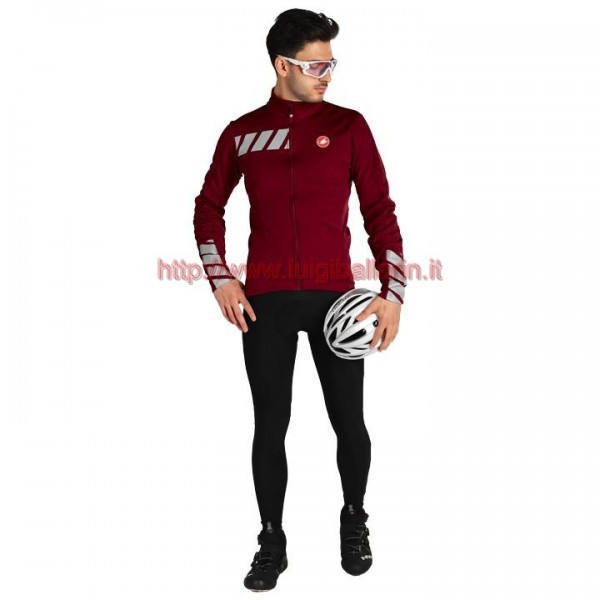 Completo Ciclismo 2019 Casteli Raddoppia 2 nero-rosso Maglia Ciclismo Manica Lunga e Salopette