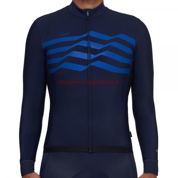 Completo Ciclismo 2019 MAAP M-Flag ultra Blu Maglia Ciclismo Manica Lunga