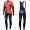 Completo Ciclismo 2019 Merida Bahrain rosso Maglia Ciclismo Manica Lunga e Salopette