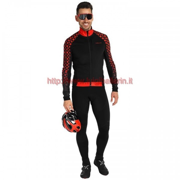 Completo Ciclismo 2019 Nalini CRIT 3L 2.0 nero-rosso Maglia Ciclismo Manica Lunga e Salopette