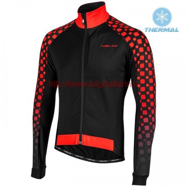 Completo Ciclismo 2019 Nalini CRIT 3L 2.0 nero-rosso thermique Maglia Ciclismo Manica Lunga