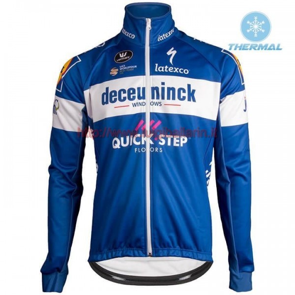 Completo Ciclismo 2019 Quick Step Squadre Blu thermique Maglia Ciclismo Manica Lunga