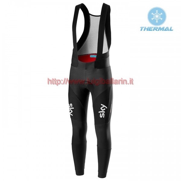 Completo Ciclismo 2019 SKY Squadre nero Salopette Lunga Ciclismo thermique
