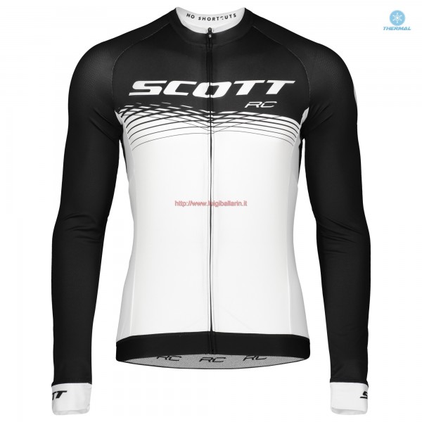 Completo Ciclismo 2019 Scott RC nero-bianca thermique Maglia Ciclismo Manica Lunga