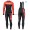 Completo Ciclismo 2019 Scott-RC PRO nero-rosso thermique Maglia Ciclismo Manica Lunga e Salopette Lunga