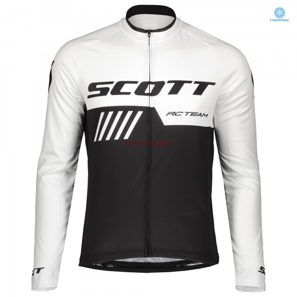 Completo Ciclismo 2019 Scott RC Squadre nero-bianca thermique Maglia Ciclismo Manica Lunga