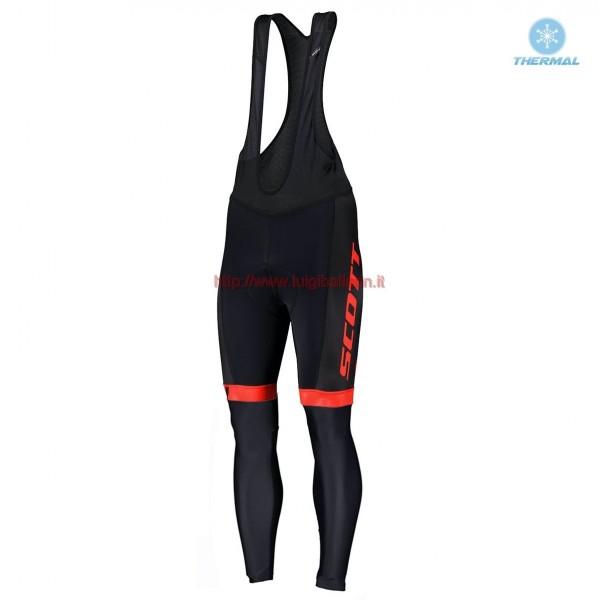 Completo Ciclismo 2019 Scott RC Squadre nero-rosso Salopette Lunga Ciclismo thermique