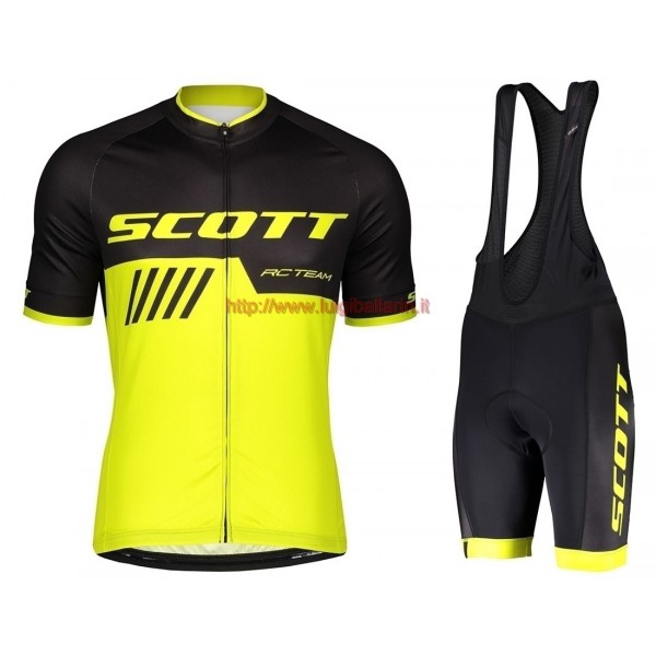 Completo Ciclismo 2019 Scott-RC-Squadre nero/giallo abbigliamento Bici Completo Maglia Ciclismo Corta e Salopette