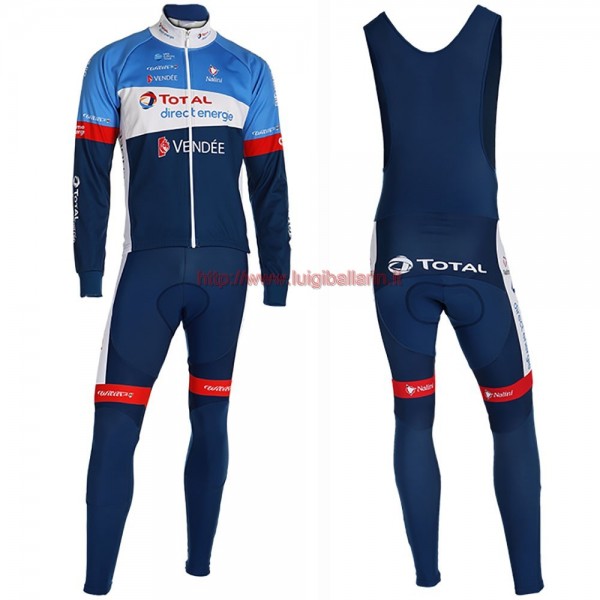 Completo Ciclismo 2019 Total Blu Maglia Ciclismo Manica Lunga e Salopette