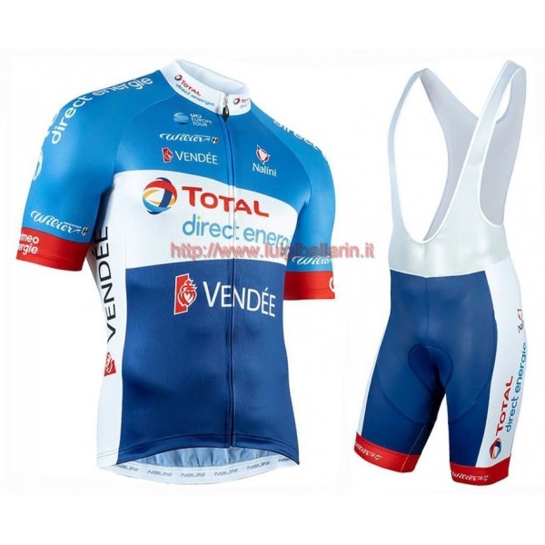 Completo Ciclismo 2019 Total Direct Energie abbigliamento Bici Completo Maglia Ciclismo Corta e Salopette