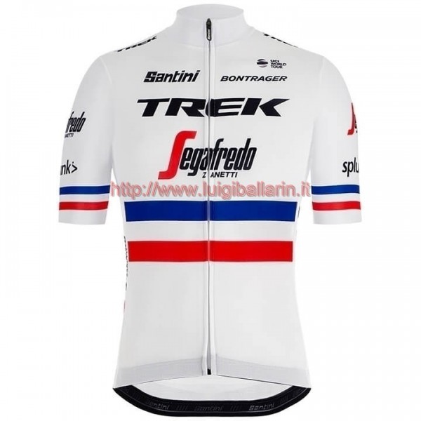 Completo Ciclismo 2019 Trek-Segafredo France Champion Maglia Ciclismo Manica Corta