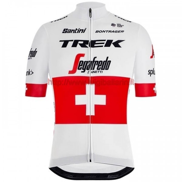 Completo Ciclismo 2019 Trek-Segafredo Swiss Champion Maglia Ciclismo Manica Corta