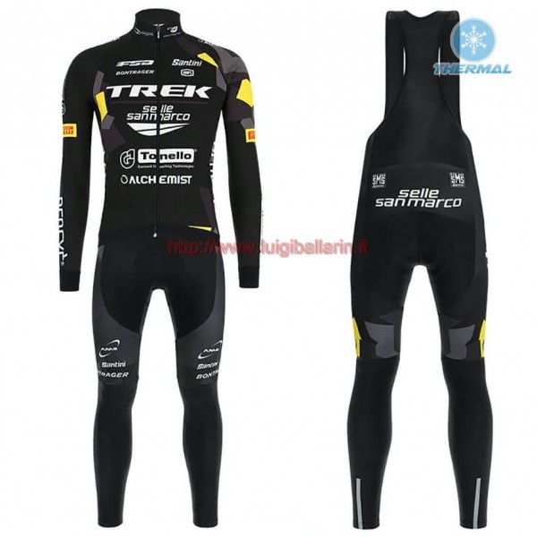 Completo Ciclismo 2019 Trek Selle San Marco thermique Maglia Ciclismo Manica Lunga e Salopette Lunga