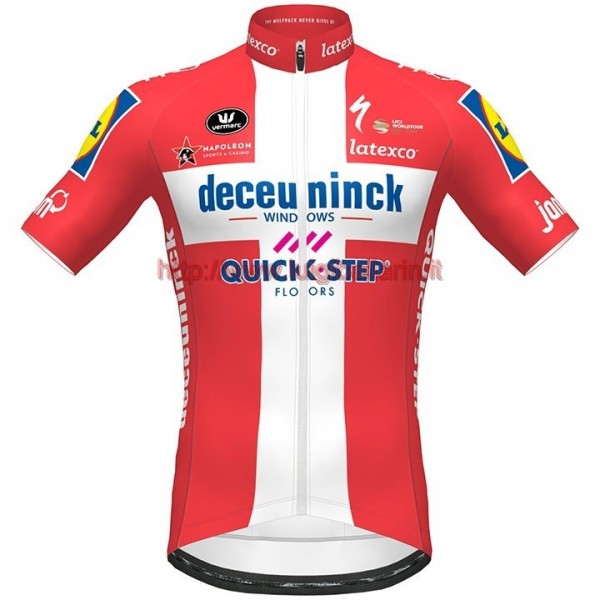 Completo Ciclismo 2020 Quick-Step Denmark Champion Maglia Ciclismo Manica Corta