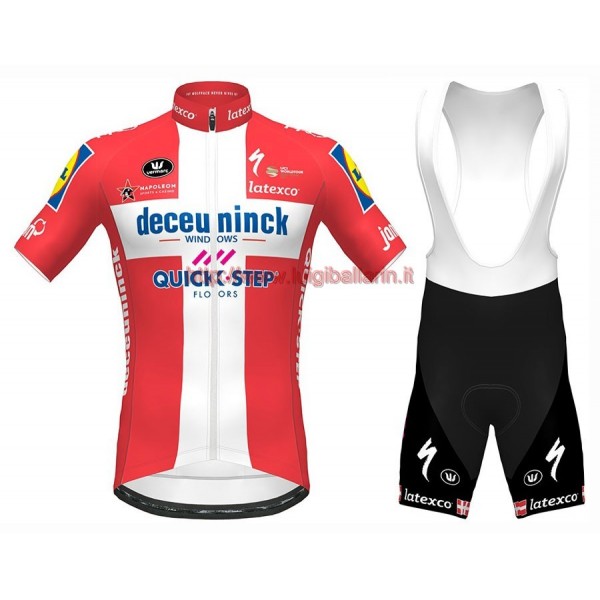 Completo Ciclismo 2020 Quick-Step Denmark Champion abbigliamento Bici Completo Maglia Ciclismo Corta e Salopette