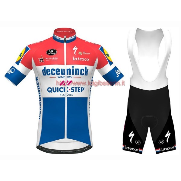 Completo Ciclismo 2020 Quick-Step Netherlands Champion abbigliamento Bici Completo Maglia Ciclismo Corta e Salopette