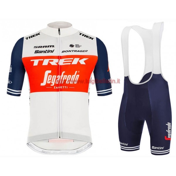 Completo Ciclismo 2020 Trek Segafredo bianca-rosso abbigliamento Bici Completo Maglia Ciclismo Corta e Salopette