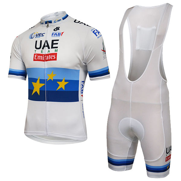 2018 UAE EUROPEAN CHAMPION abbigliamento Ciclismo Completo Maglia Ciclismo Corta e Salopette 30646OG