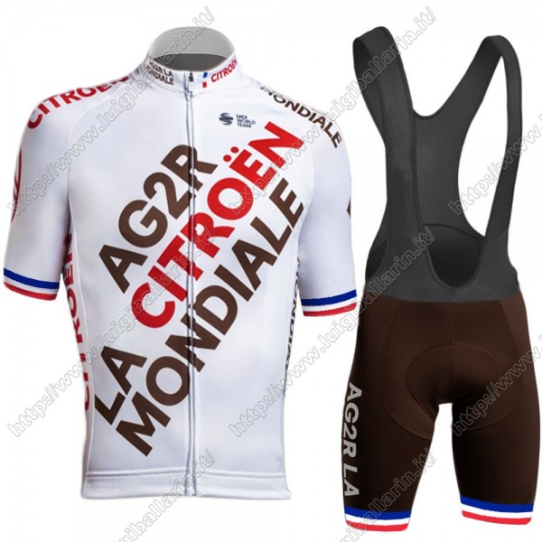 Ag2r Mondiale Citroen 2021 France Team abbigliamento Bici Completo Maglia Ciclismo Corta e Salopette DFRSK