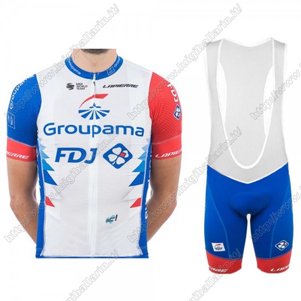 Groupama Fdj 2021 abbigliamento Bici Completo Maglia Ciclismo Corta e Salopette VJTFK