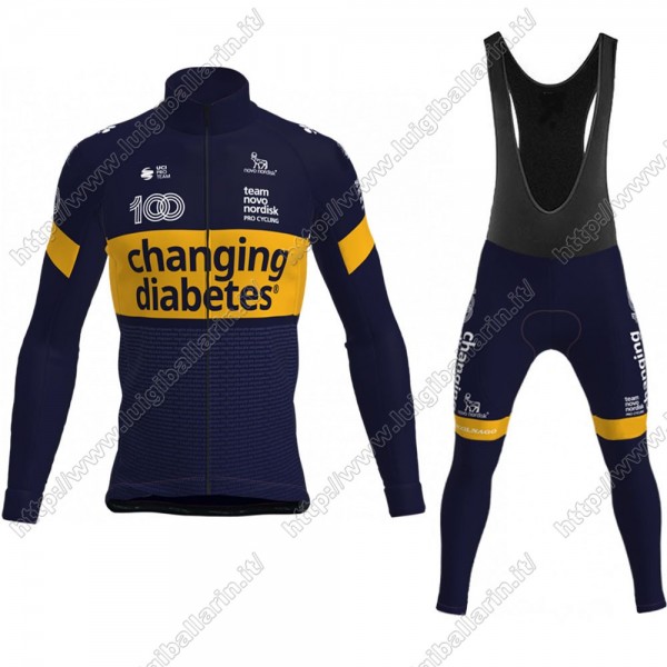 Novo Nordisk 2021 Abbigliamento Maglia Ciclismo Manica Lunga e Salopette Lunga SWFHE