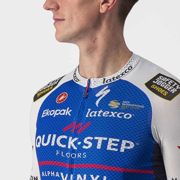 Maglia da ciclismo Quick Step Alpha Vinyl 2022 CLIMBER'S 3.1 manica corta (cerniera lunga) squadra di ciclismo professionale