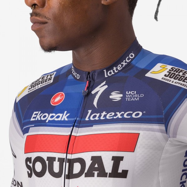 Maglia da ciclismo a manica corta Soudal Quick-Step 2023 Aero Race 6.1 della squadra di ciclisti professionisti