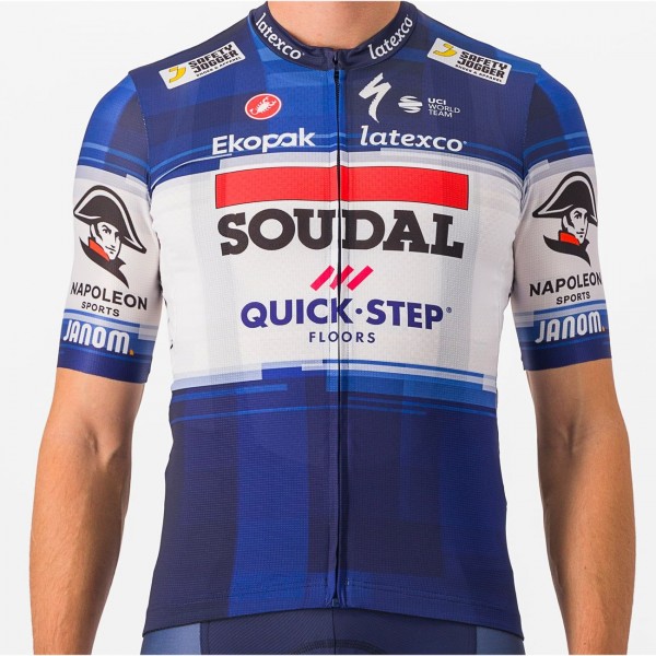 Soudal Quick-Step 2023 Competizione maglia da ciclismo a manica corta squadra di ciclismo professionale