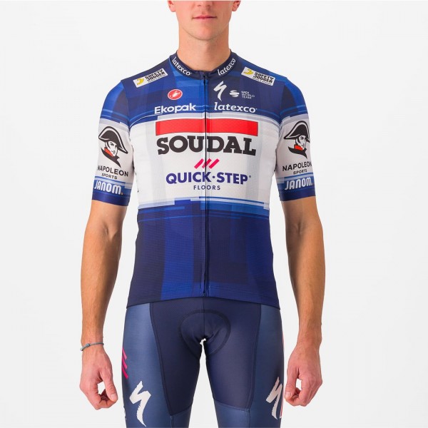 Completo Soudal Quick-Step 2023 (maglia ciclismo Cometizione + salopette Competizione) squadra ciclistica professionistica
