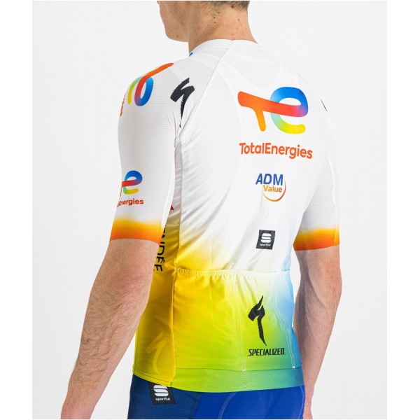Maglia da ciclismo Team TotalEnergies 2022 manica corta (cerniera lunga) squadra di ciclismo professionale