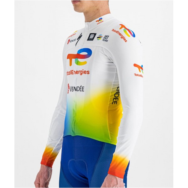 Maglia da ciclismo Team TotalEnergies 2022 squadra di ciclisti professionisti a maniche lunghe