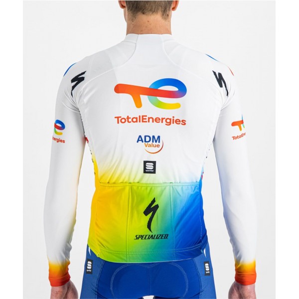 Maglia da ciclismo Team TotalEnergies 2022 squadra di ciclisti professionisti a maniche lunghe
