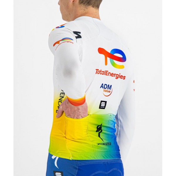 Maglia da ciclismo Team TotalEnergies 2022 squadra di ciclisti professionisti a maniche lunghe