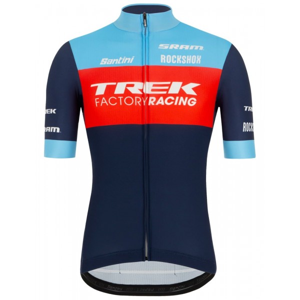 Maglia da ciclismo Trek Factory Racing XC 2022 manica corta (zip lunga) Squadra di ciclismo professionale