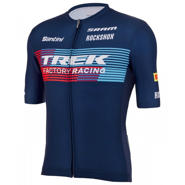 Maglia da ciclismo Trek Factory Racing XC 2023 manica corta (zip lunga) Team di ciclismo professionistico