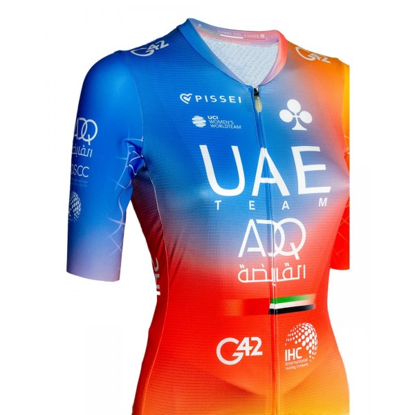 Completo da donna UAE TEAM ADQ2023 (maglia + salopette) da donna della squadra di ciclismo