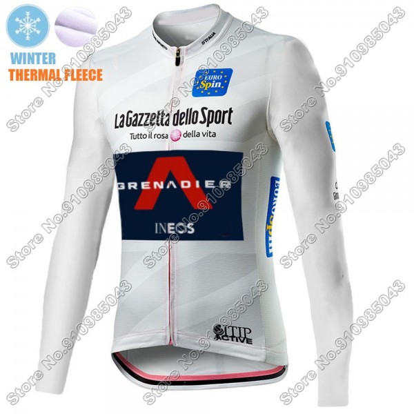 Winter Thermal Fleece Men Giro D'italia INEOS Grenadier 2021 Maglia Ciclismo Manica Lunga 4027-MGR
