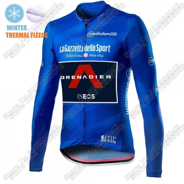 Winter Thermal Fleece Men Giro D'italia INEOS Grenadier 2021 Maglia Ciclismo Manica Lunga 4526-XAX