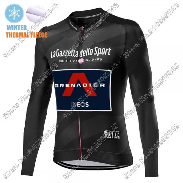 Winter Thermal Fleece Men Giro D'italia INEOS Grenadier 2021 Maglia Ciclismo Manica Lunga 8633-JUX